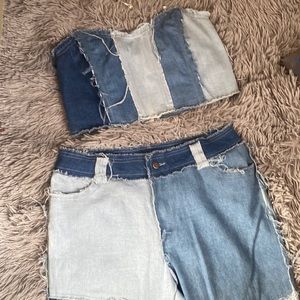 Jean set with crop top